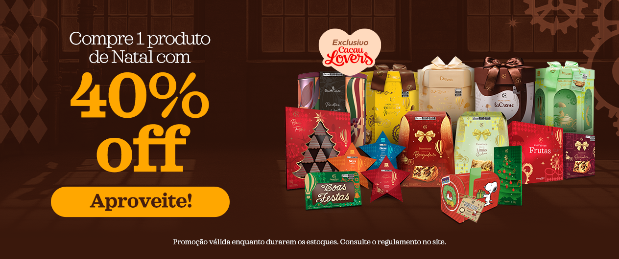 40% off na unidade