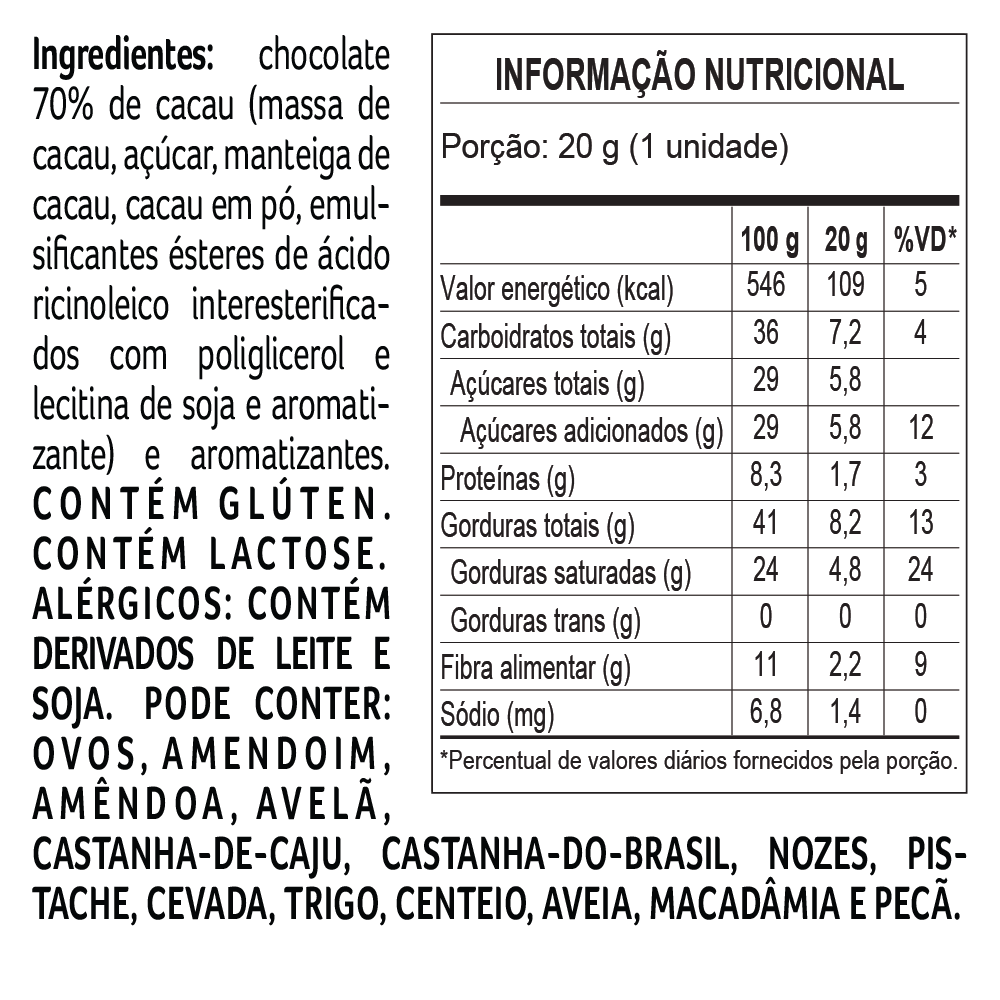 TABLETE 70% LARANJA COM LIMÃO 20G, , large. image number 1