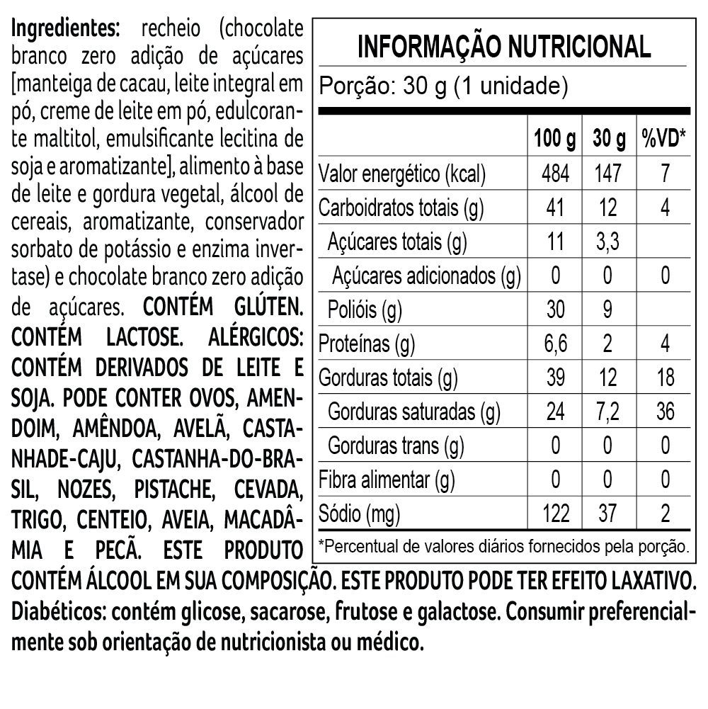 Trufa Bless Zero Adição de Açúcar Branco 30g, , large. image number 2