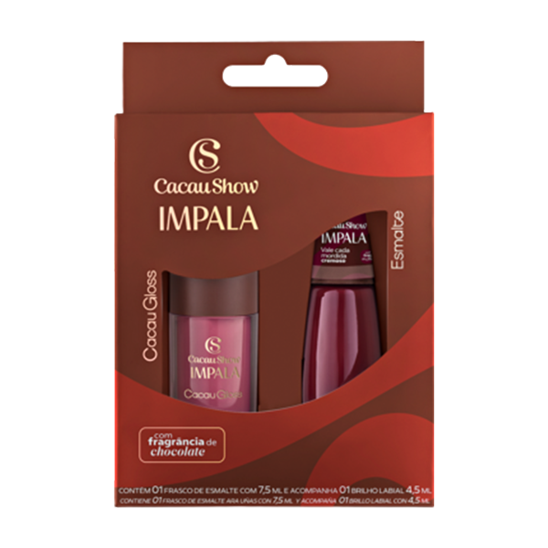 Kit Impala Rosa com Esmalte e Gloss Labial