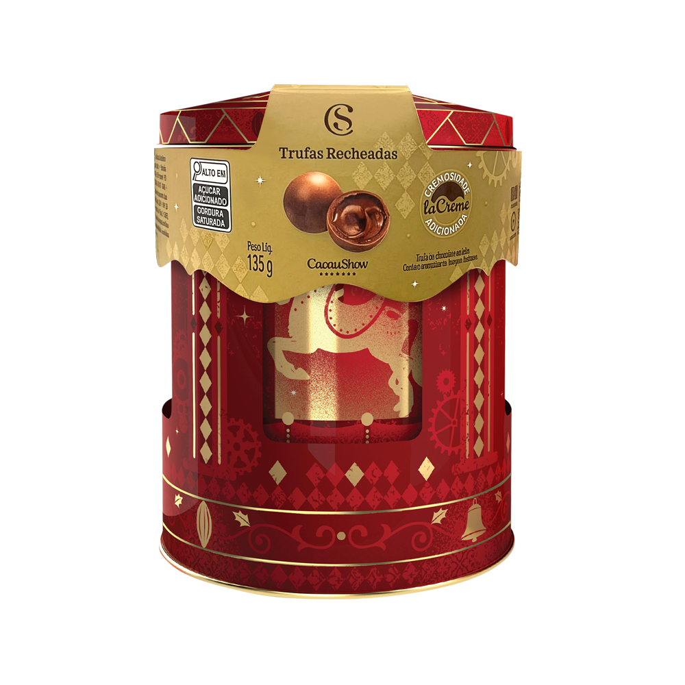 Lata Trufas laCreme ao Leite Carrossel de Natal 135g, , large. image number 0