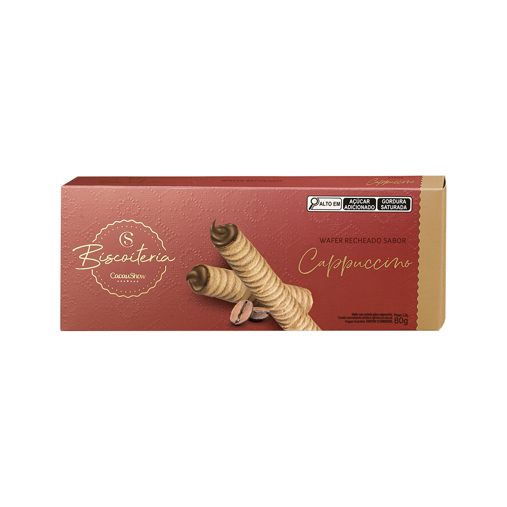 Wafer Biscoiteria Cappuccino 80g, , large. image number 0