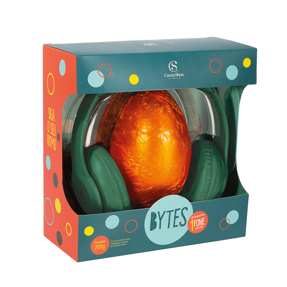 OVO BYTES COM FONE VERDE 200G | Loja Cacau Show
