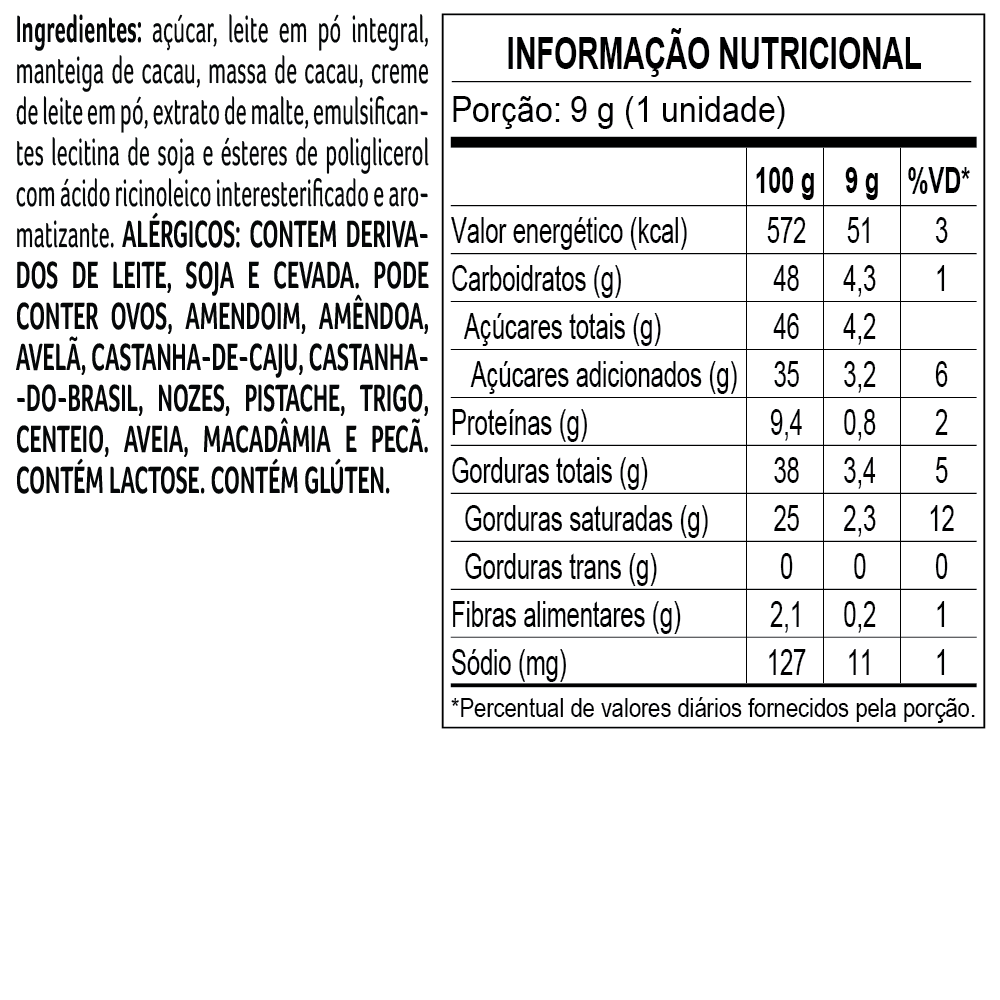 Tablete laCreme ao Leite 9g, , large. image number 1