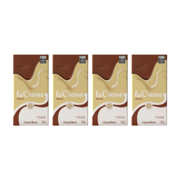 Combo com 4 Tabletes laCreme de Chocolate Mezzo 100g