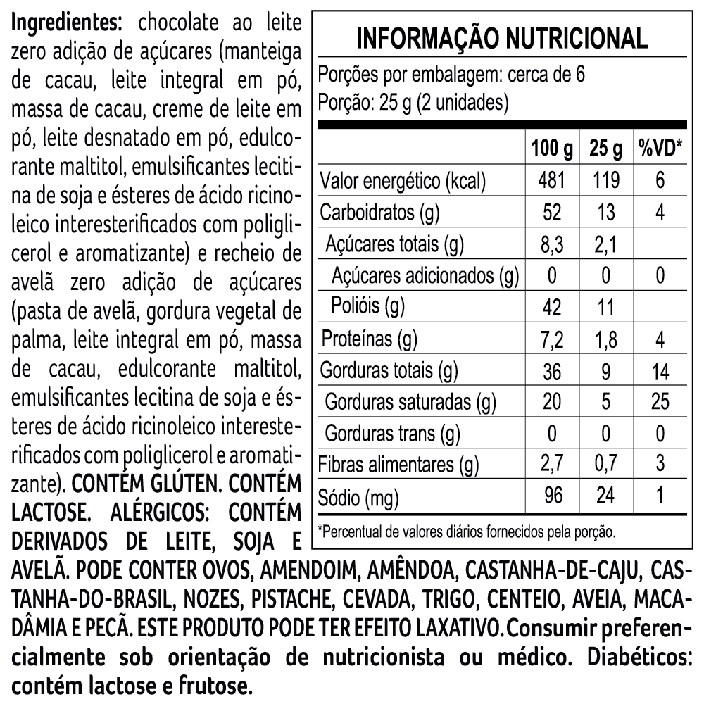 Caixa de Bombom Bless Zero Adição de Açúcar Avelã 160g, , large. image number 2