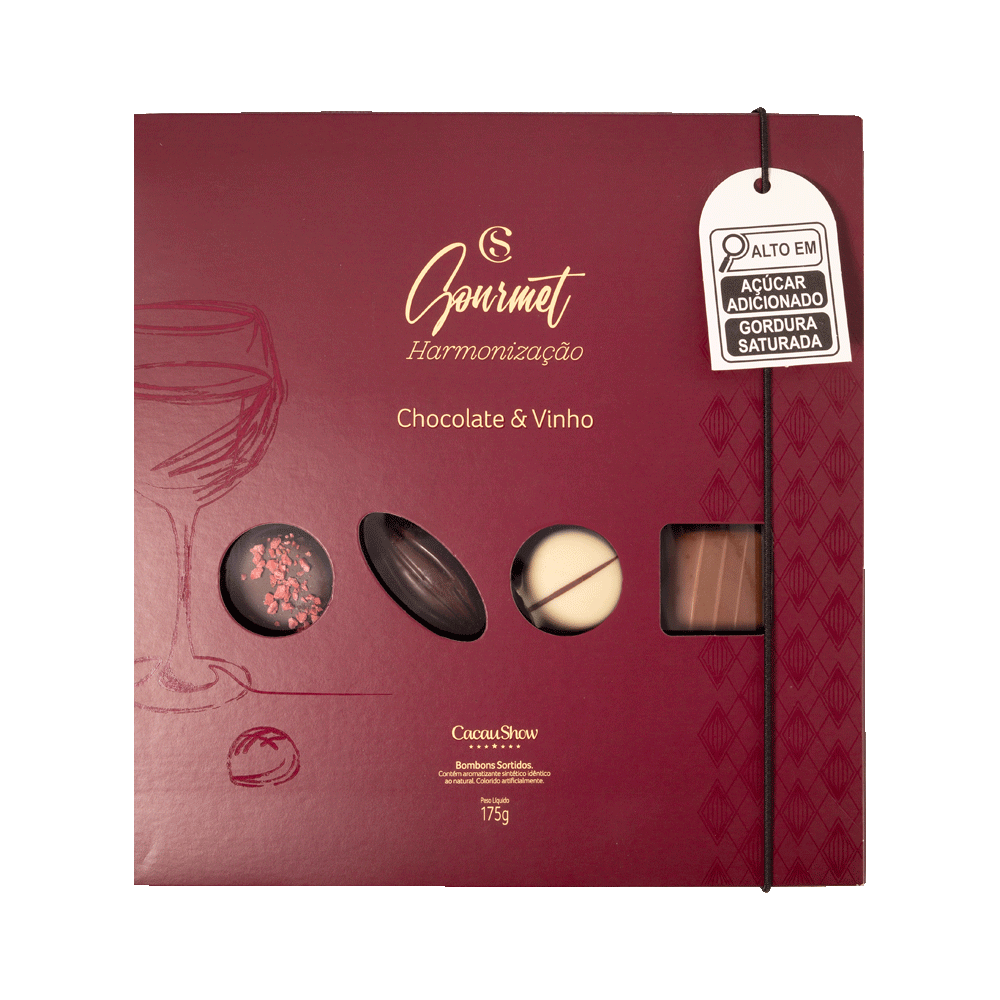 Caixa de Bombom para Harmonização e Vinho 175g, , large. image number 0