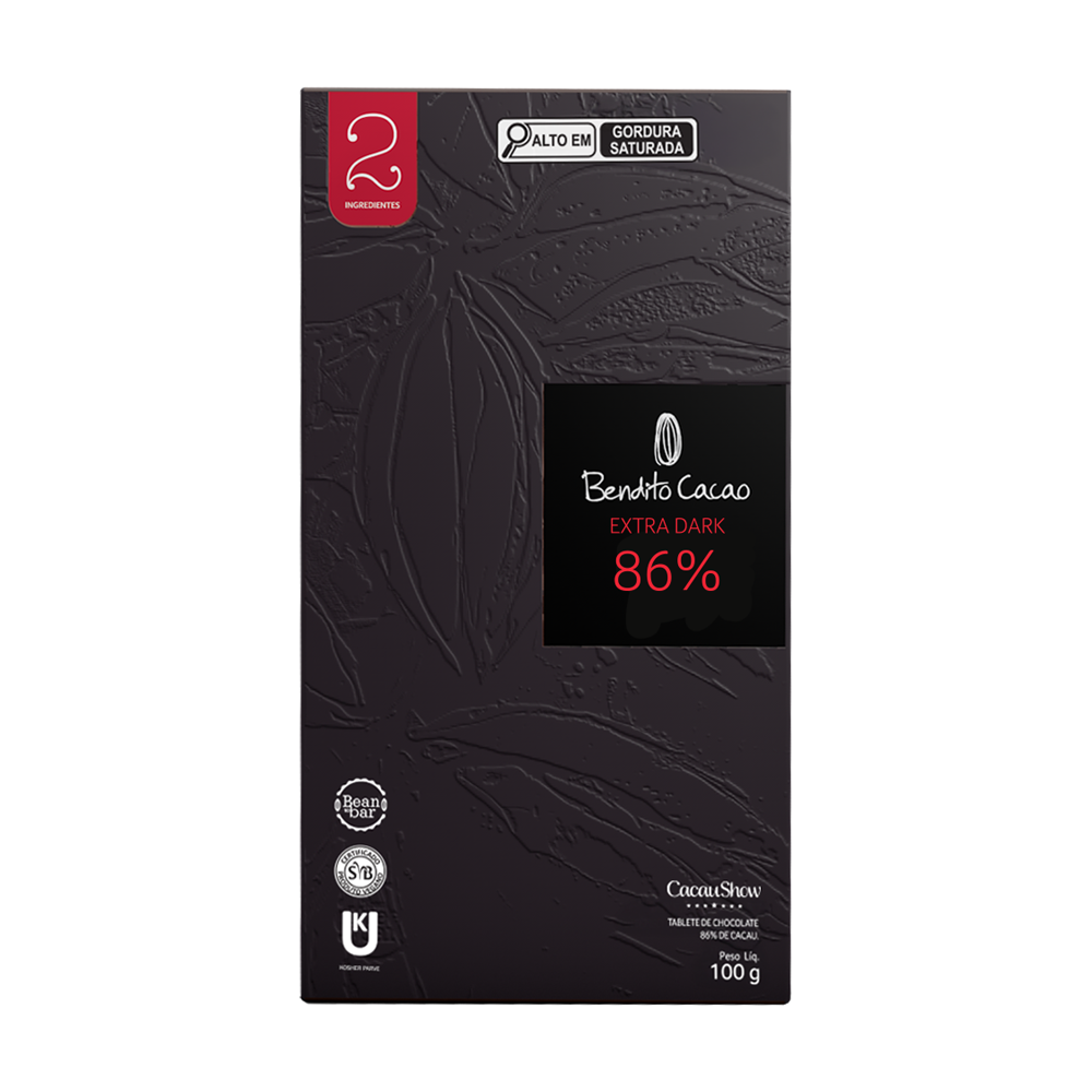 Tablete Bendito Cacao de Chocolate 86% Cacau 100g, , large. image number 0