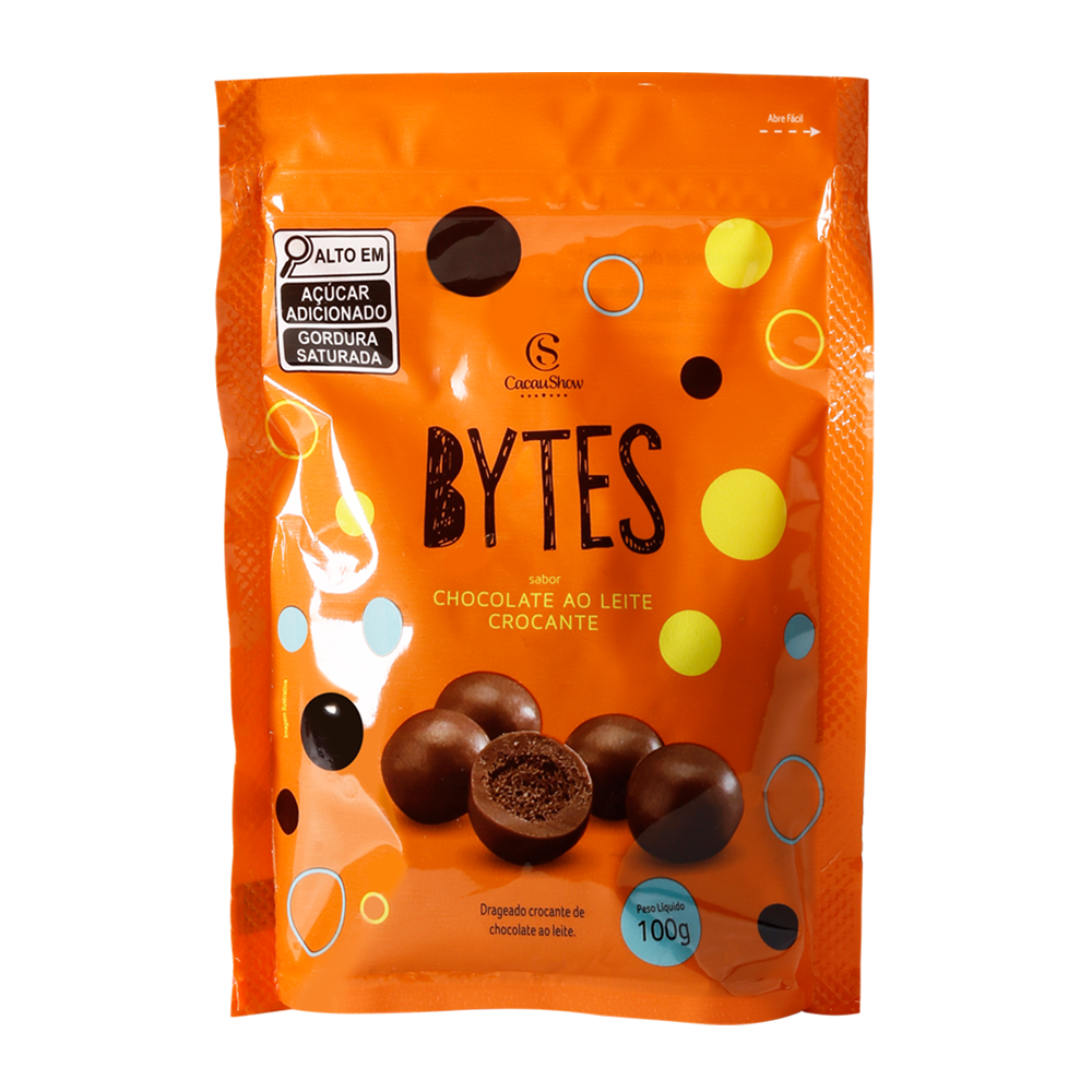 DRAGEADO BYTES CHOCOLATE AO LEITE CROCANTE 100G, , large. image number 0