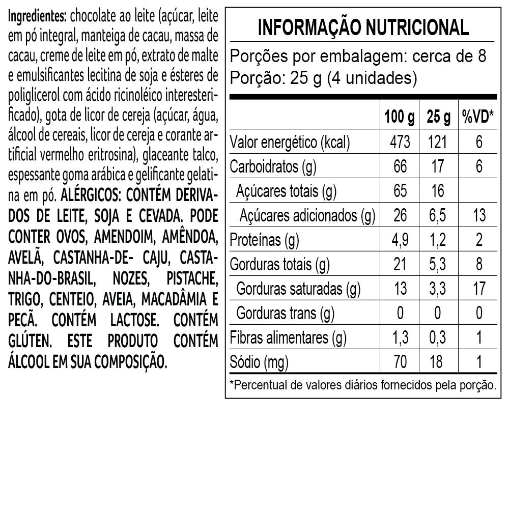 Drageados ao Leite com Licor de Cereja 200g, , large. image number 2