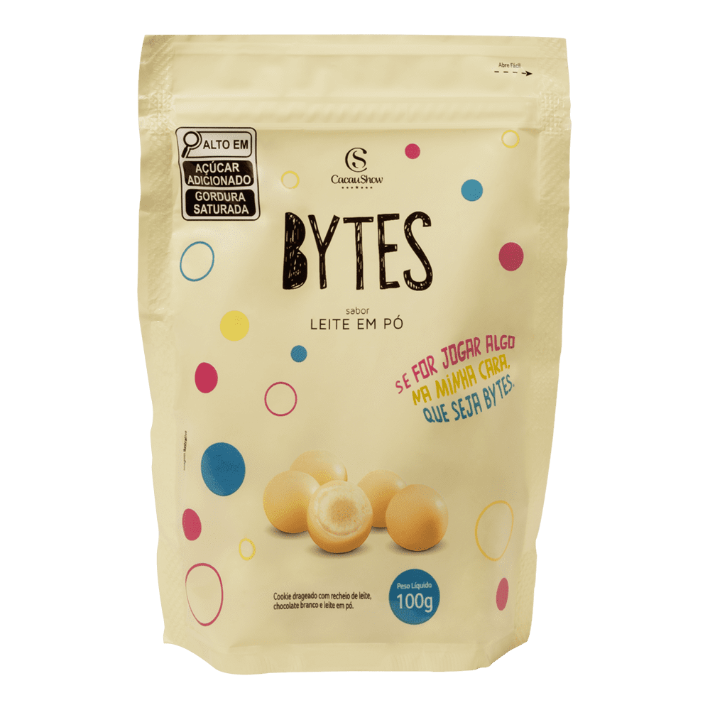 DRAGEADO BYTES LEITE EM PÓ 100G, , large. image number 0