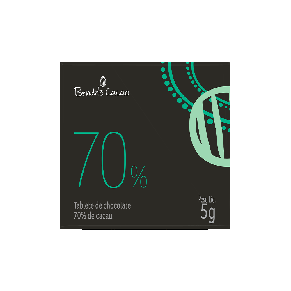 Tablete Bendito Cacao de Chocolate 70% Cacau 5g