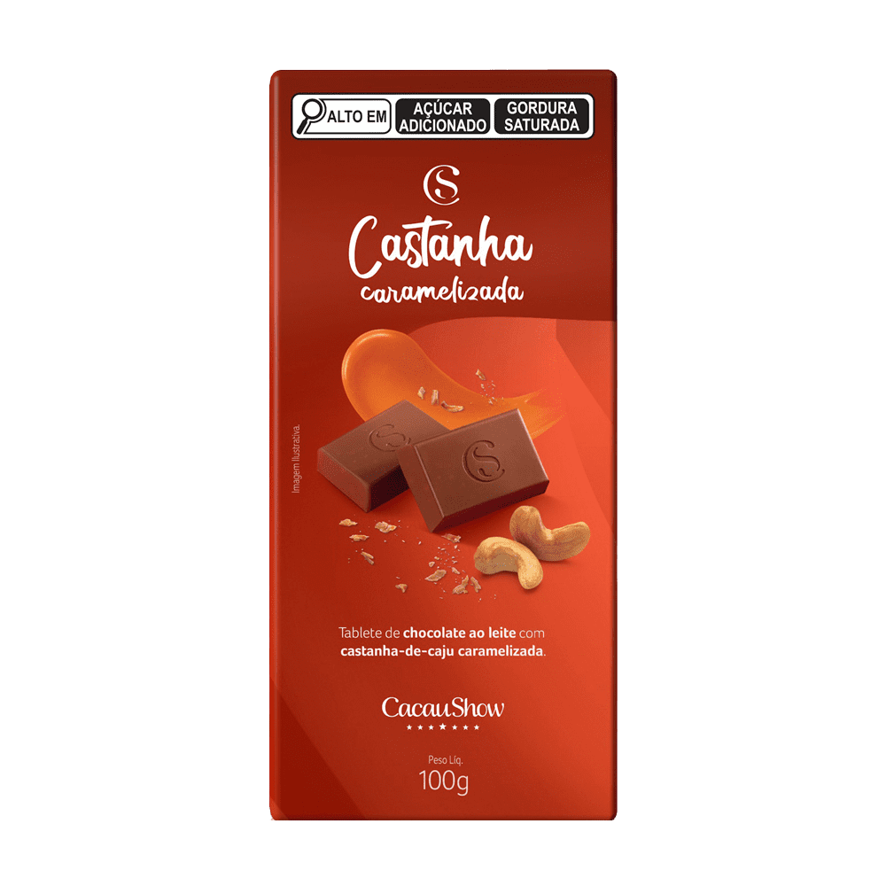 Tablete ao Leite com Castanha de Caju 100g