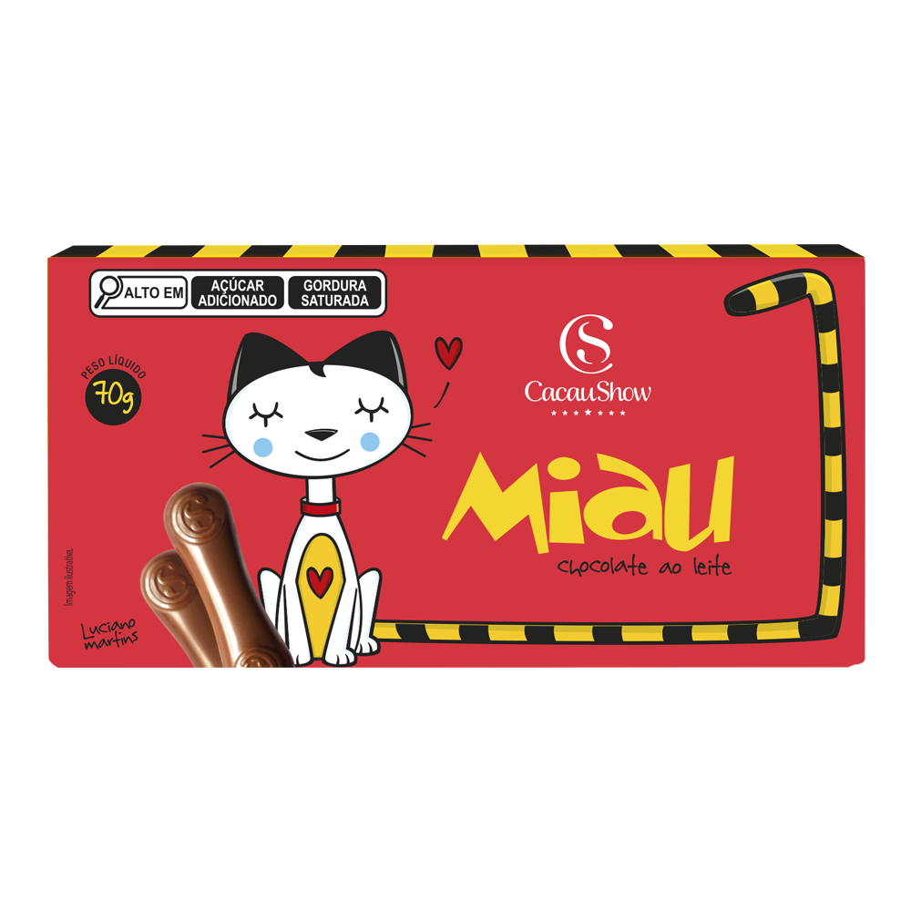 Tablete Miau de Chocolate ao Leite 70g