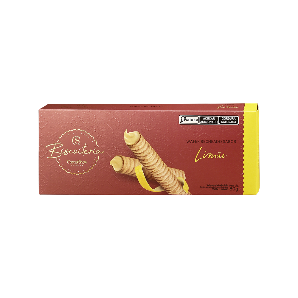 Wafer Biscoiteria Limão 80g