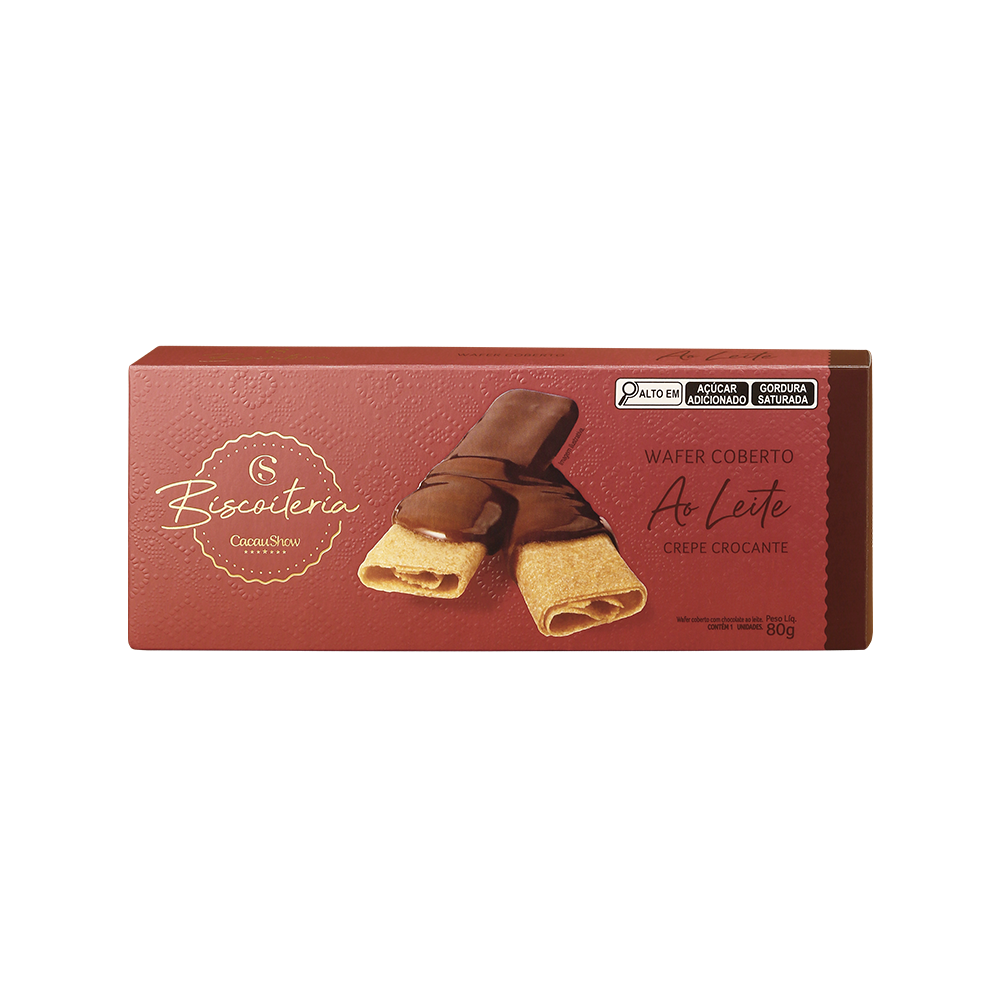 Wafer Biscoiteria Coberto ao Leite 80g