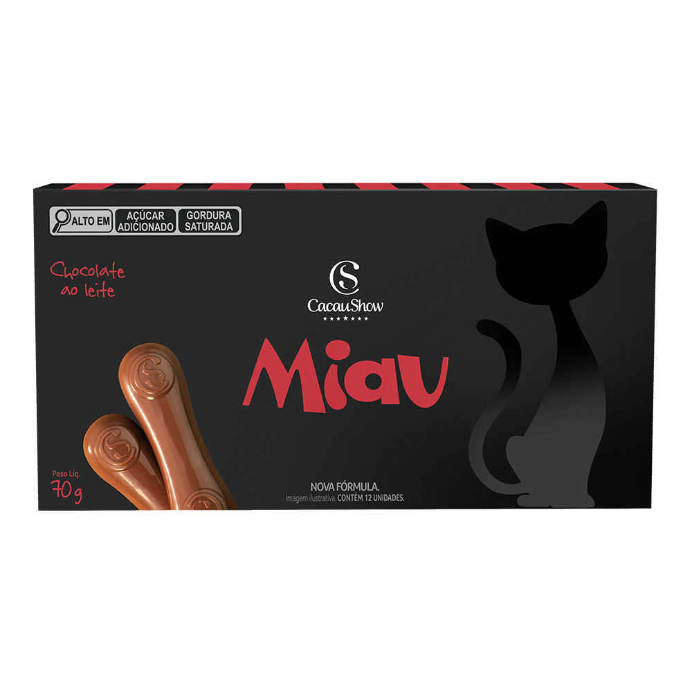 Tablete Miau de Chocolate ao Leite 70g