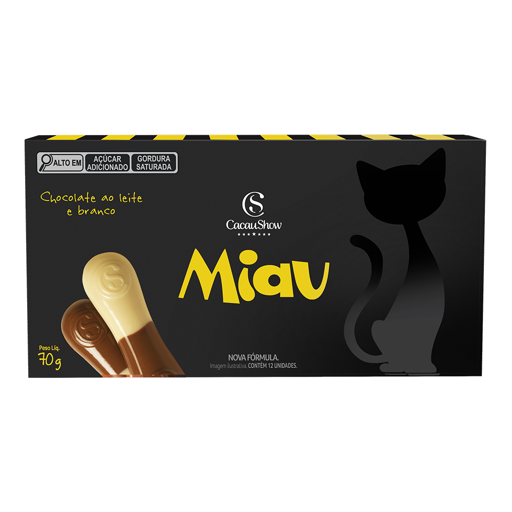 Tablete Miau de Chocolate Mezzo 70g
