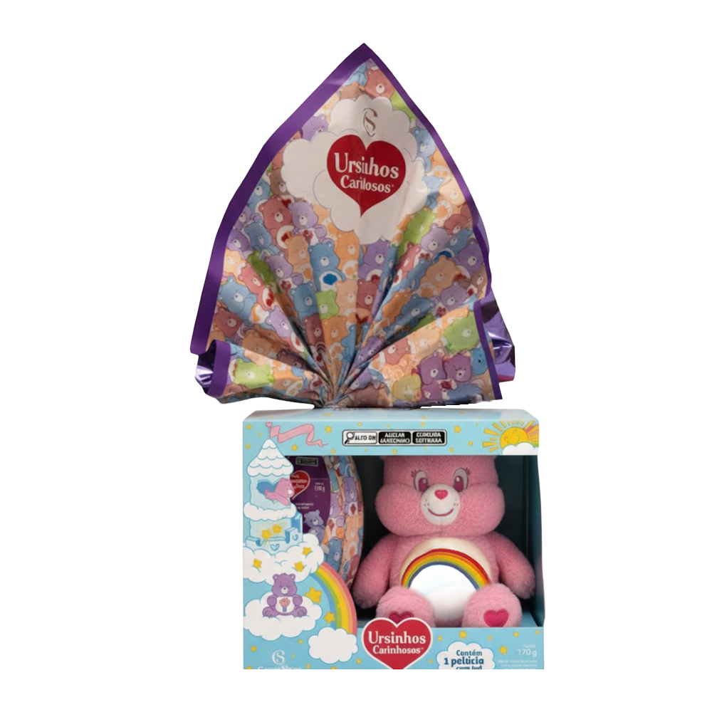 Ovo de Páscoa ao Leite Pelúcia Animadinha com LED Ursinhos Carinhosos 170g