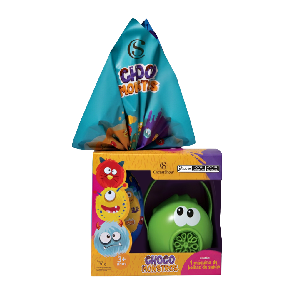 Ovo de Páscoa ao Leite Chocomonstros Bolha de Sabão Ludovico 170g