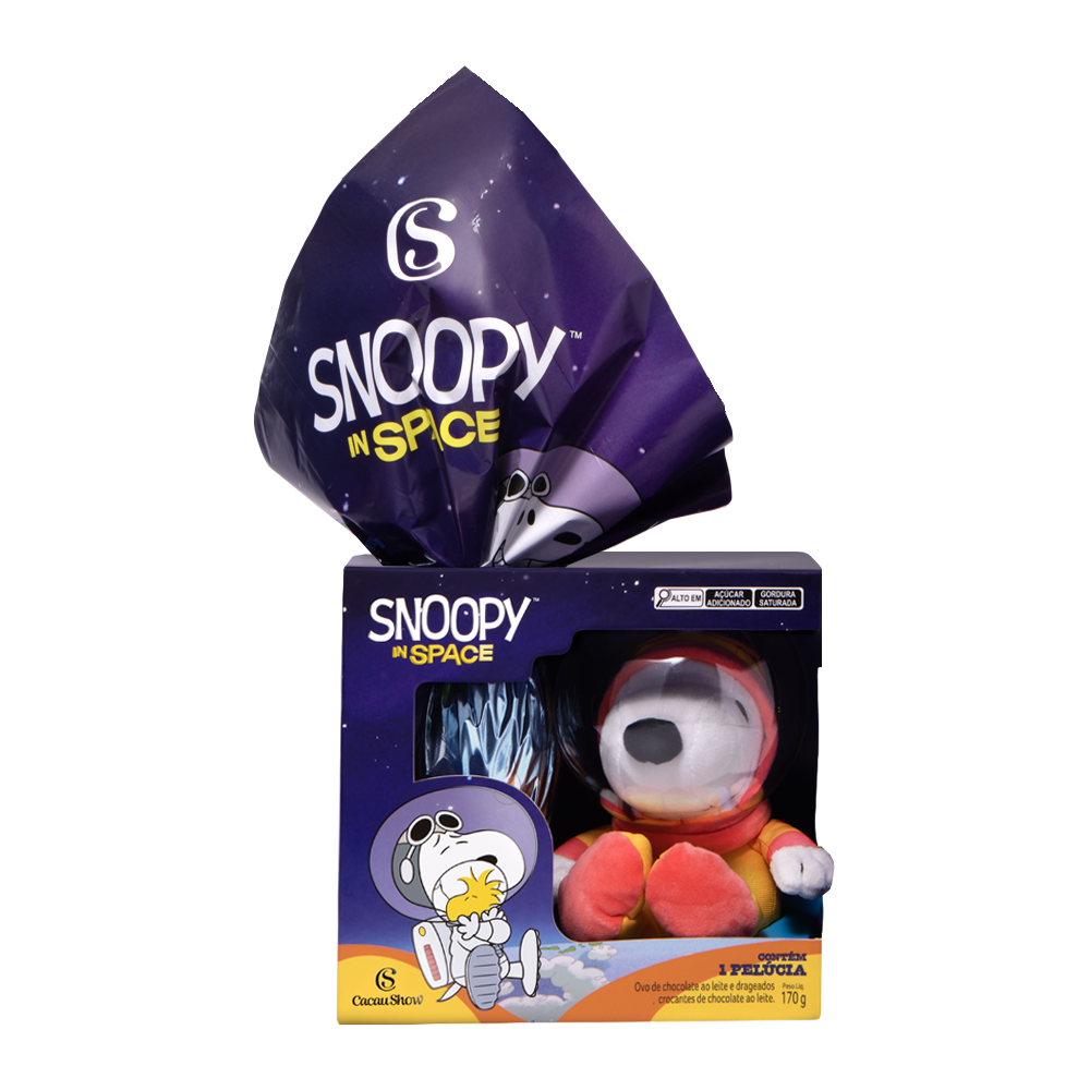 Ovo de Páscoa ao Leite Pelúcia Snoopy Astronauta 170g