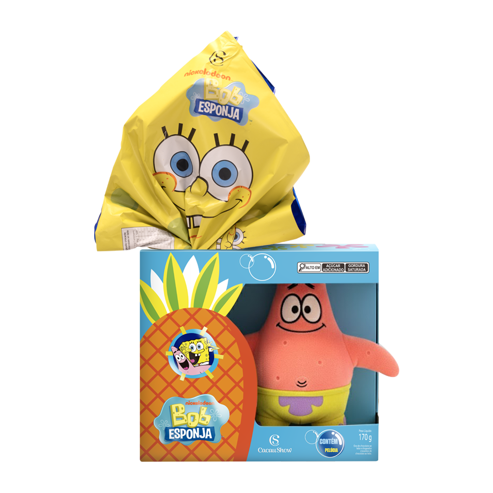 Ovo de Páscoa Pelúcia Patrick Bob Esponja 170g