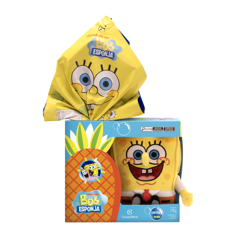 Ovo de Páscoa Pelúcia Bob Esponja 170g