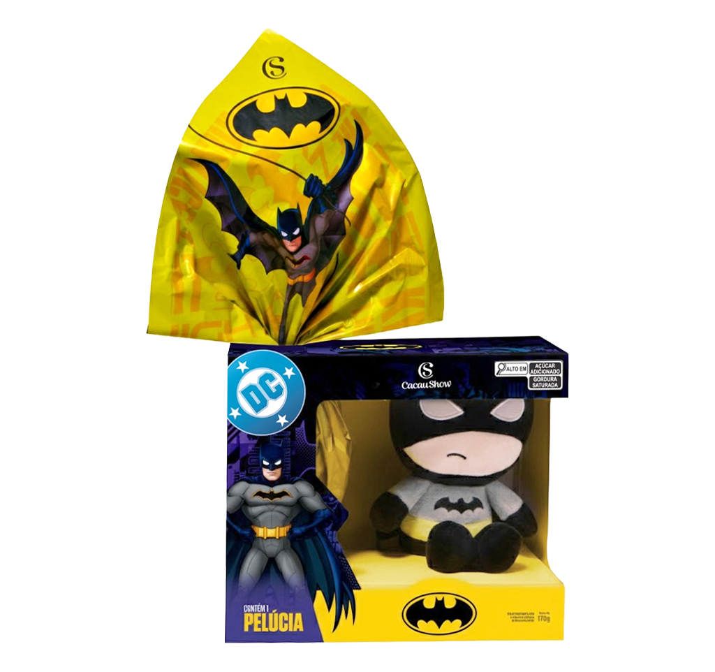 Ovo de Páscoa ao Leite Pelúcia Batman 170g