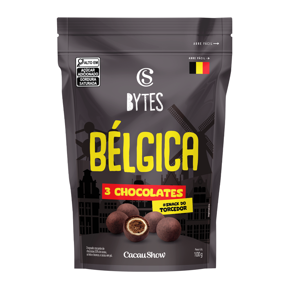 Drageado Bytes B&eacute;lgica 3 Chocolates 100g&nbsp; &nbsp;, , large. image number 0