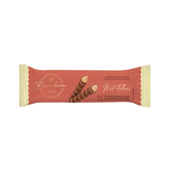 Wafer Recheado de Mil-Folhas Coberto com Chocolate ao Leite 32g