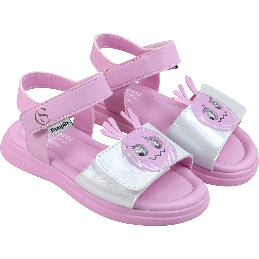 Sandália Infantil Pampili Chocomonstros Claudete Rosa, , large. image number 0