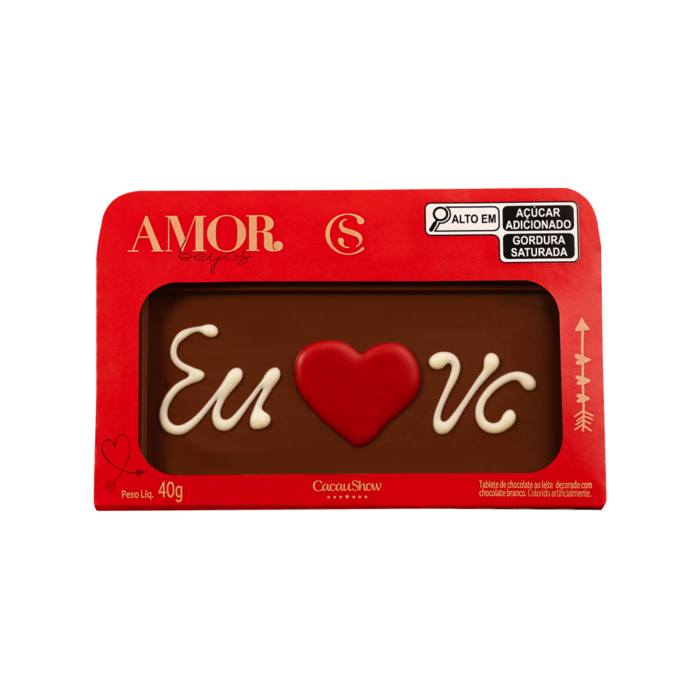 Tablete de Chocolate ao Leite Chocoarte Amor 40g null image number null