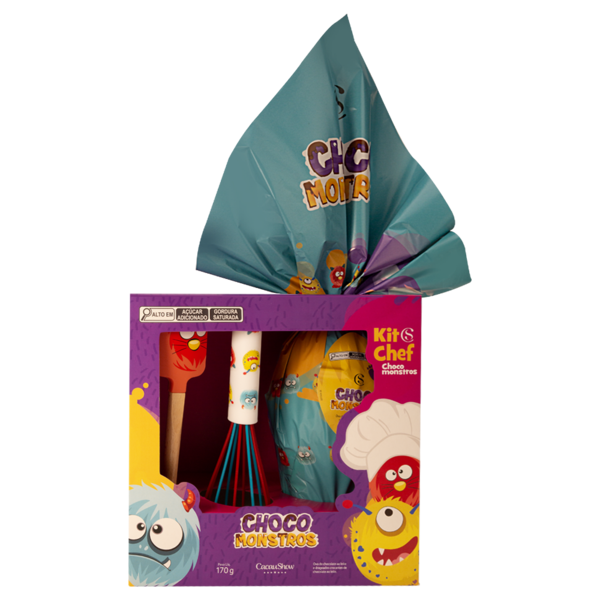 Ovo de Páscoa ao Leite Kit Chef Chocomonstros 170g