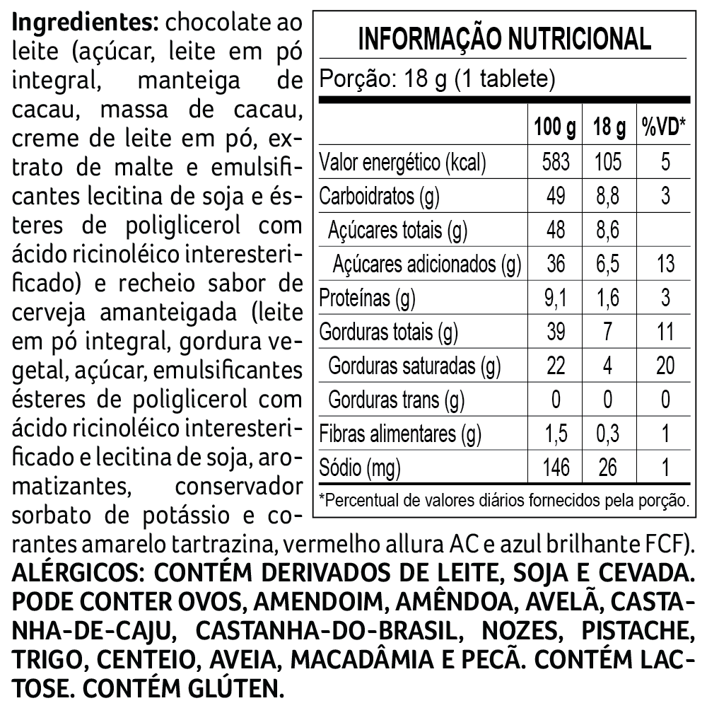 Tablete de Chocolate ao Leite de Cerveja Amanteigada Harry Potter 18g, , large. image number 1