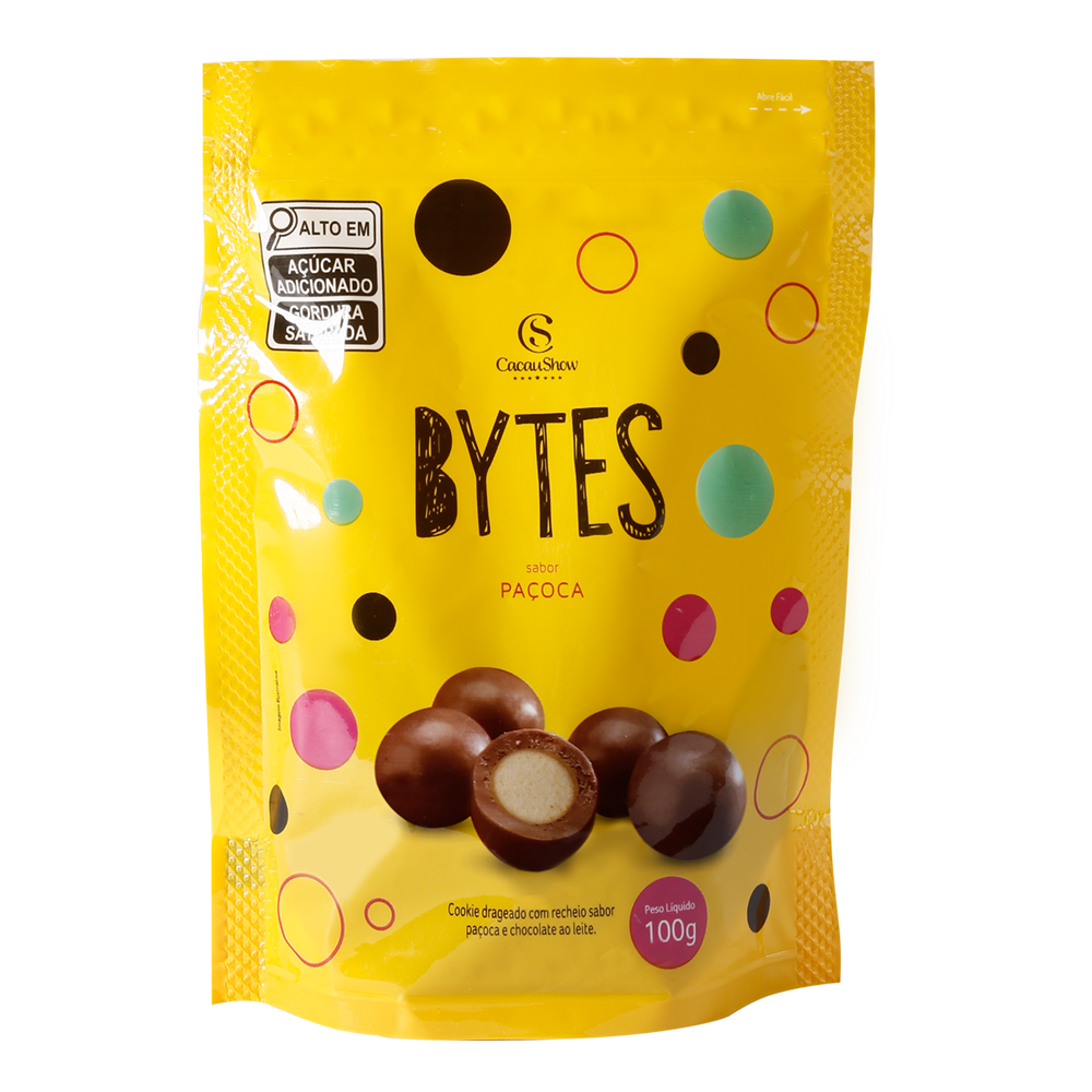 Drageado Bytes de Paçoca 100g, , large. image number 0