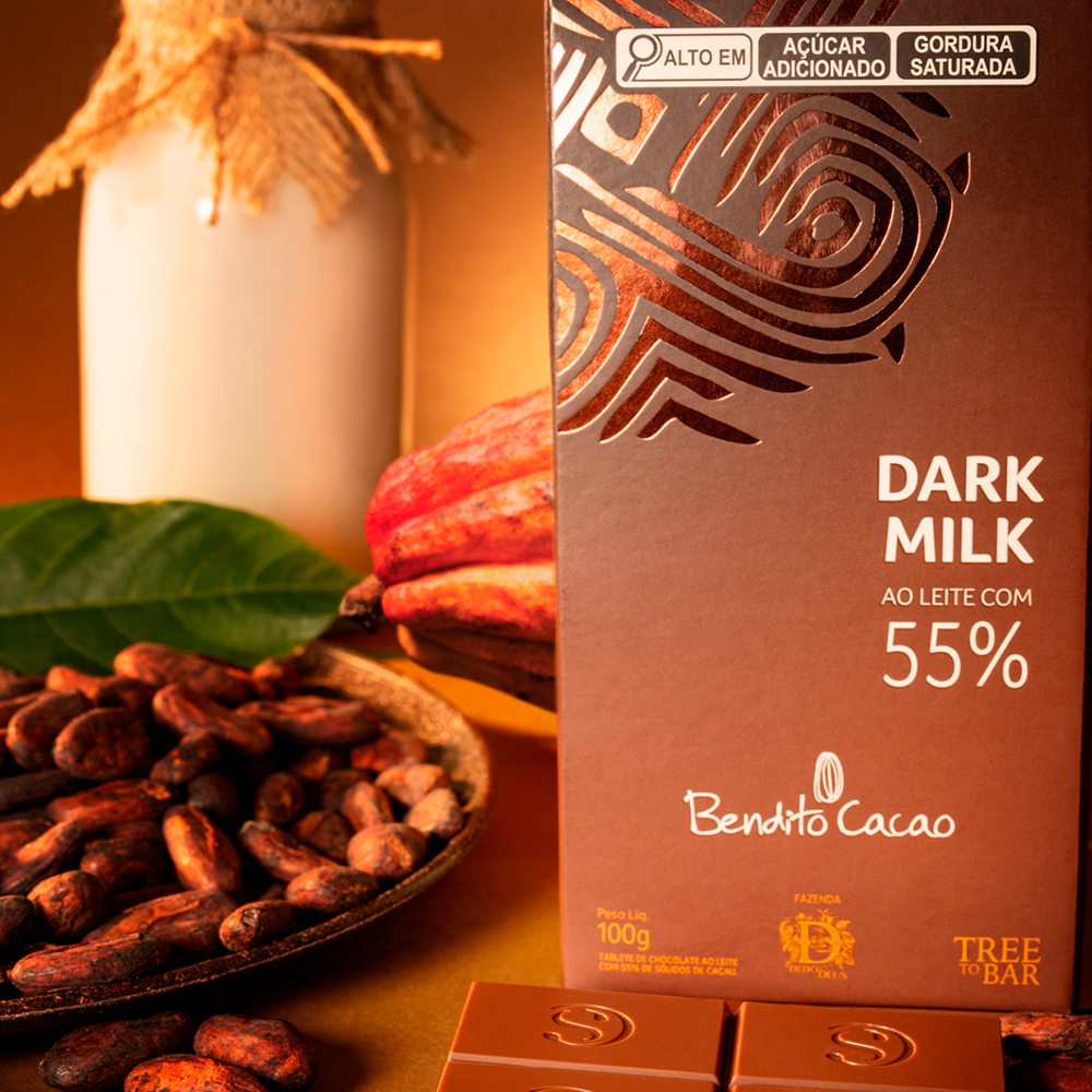 Tablete Dark Milk de Chocolate 55% Cacau 100g, , large. image number 2