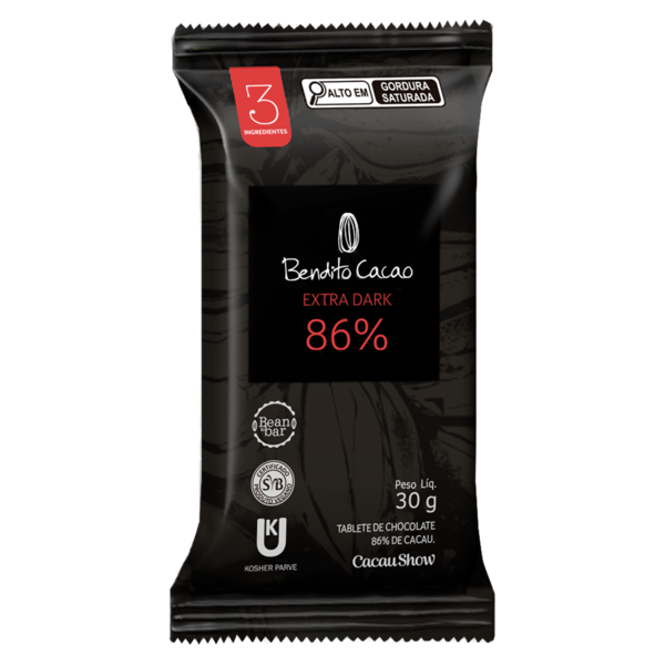 Tablete Bendito Cacao de Chocolate 86% Cacau 30g