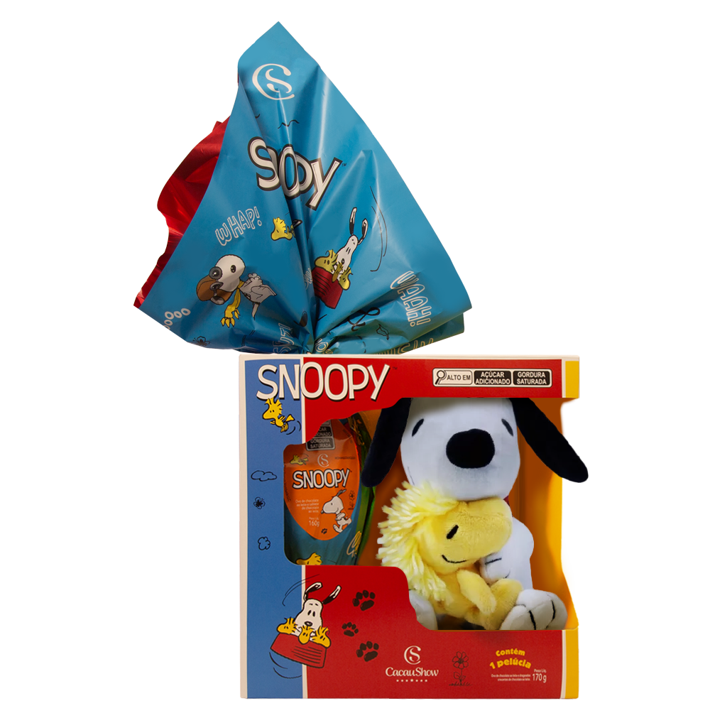 Ovo de Páscoa ao Leite Pelúcia Snoopy com Woodstock 170g, , large. image number 0