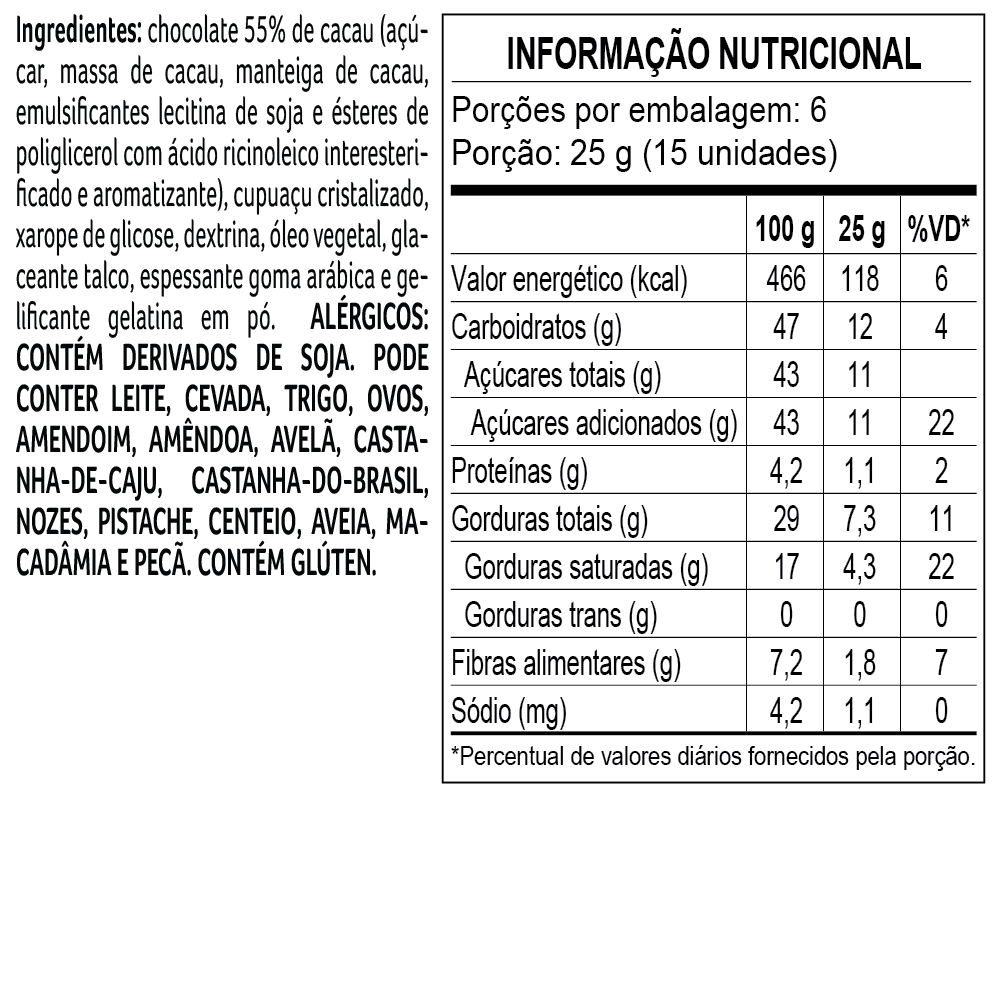 Drageado Bendito Cacao 55% com Cupua&ccedil;u 150g, , large. image number 1
