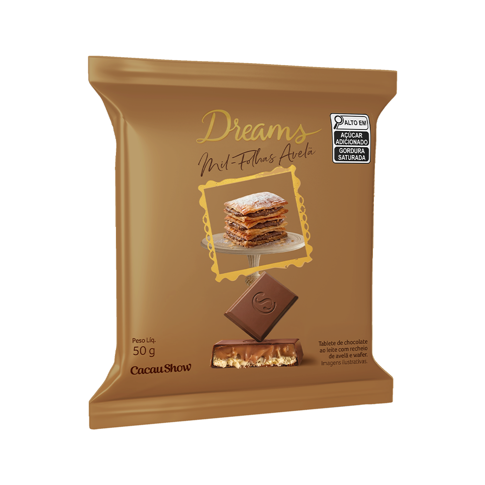 Tablete Dreams Mil-Folhas Avel&atilde; 50g, , large. image number 0