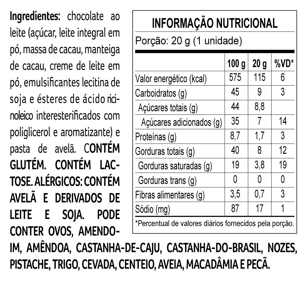 Tablete LaNut de Chocolate ao Leite e Avelã 20g, , large. image number 2
