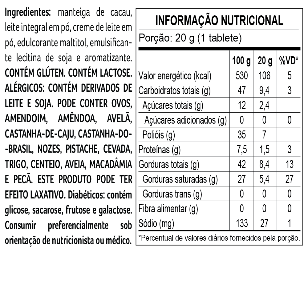 Tablete Bless Zero Adição de Açúcar Branco 20g, , large. image number 2