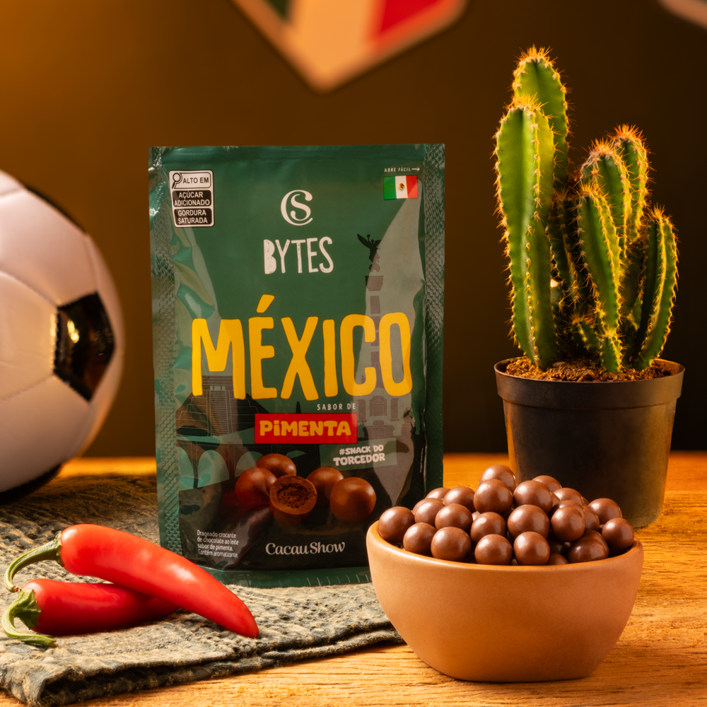 Drageado Bytes de Chocolate ao Leite e Pimenta M&eacute;xico 100g, , large. image number 1
