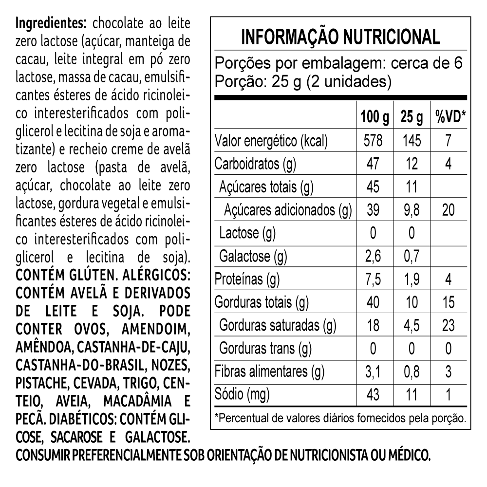 CLÁSSICO AVELÃ ZERO LACTOSE 160G, , large. image number 1