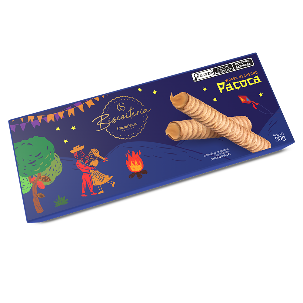 Wafer Biscoiteria Paçoca 80g, , large. image number 0