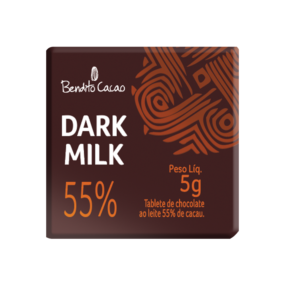 Tablete Dark Milk de Chocolate 55% Cacau 5g, , large. image number 0