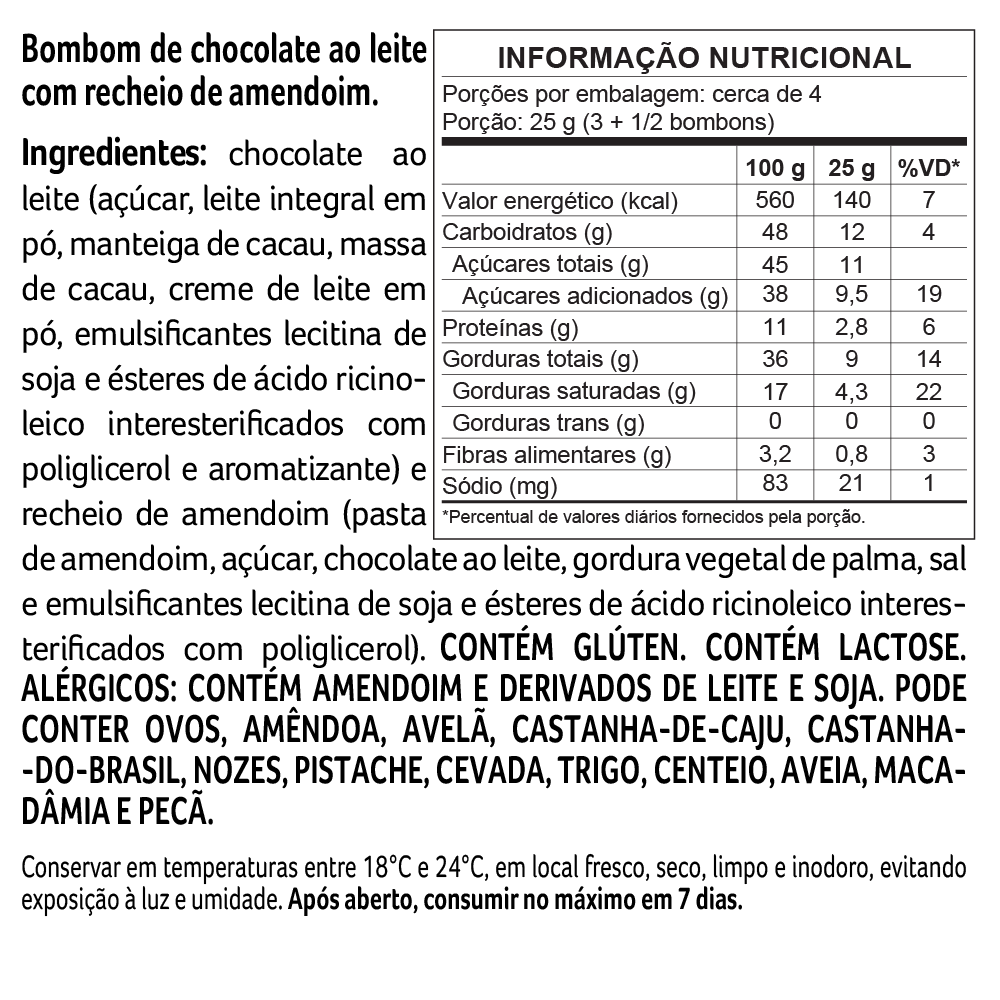 Caixa de Bombons Mini Show LaNut Amendoim 108g, , large. image number 1