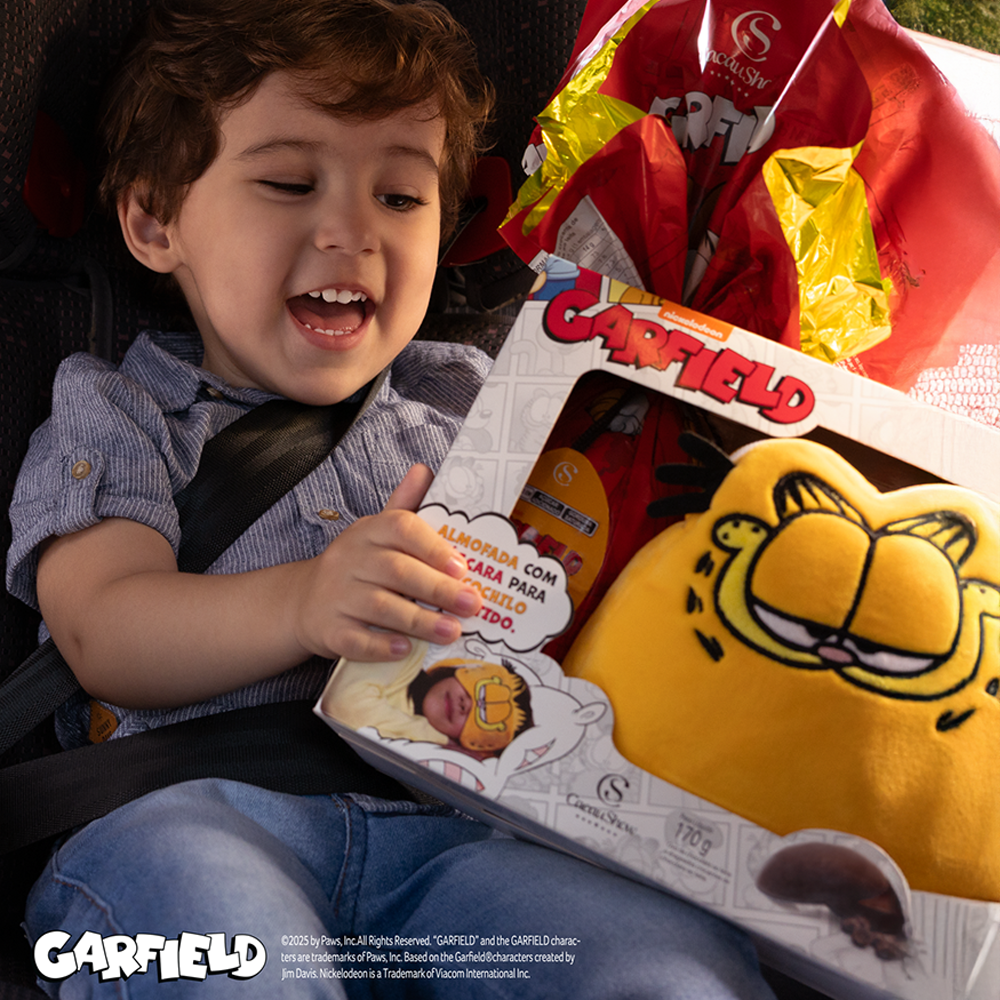 Ovo de Páscoa ao Leite Almofada com Tapa-Olho Garfield 170g, , large. image number 4