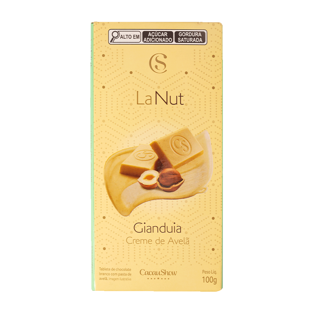 Tablete LaNut de Chocolate Branco e Avelã 100g, , large. image number 0
