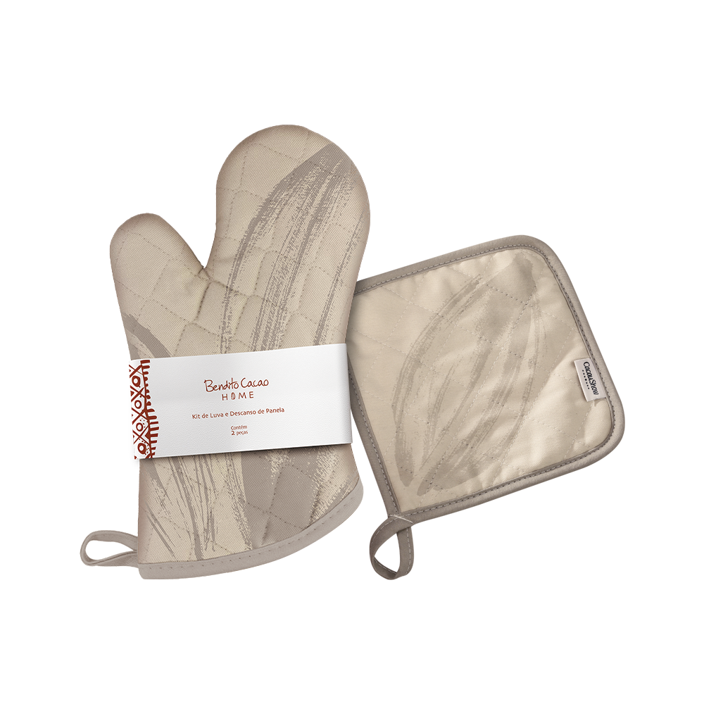 Kit Luva e Descanso de Panela Off White Bendito Cacao, , large. image number 0